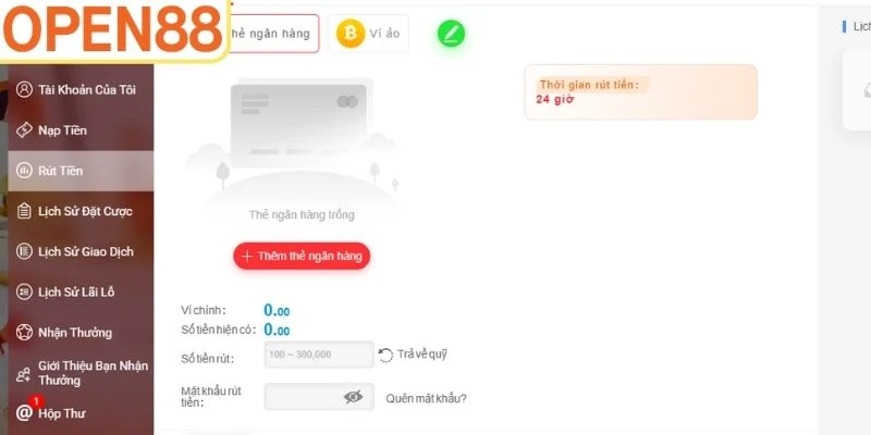 Các điều kiện cần hoàn thành trước khi rút tiền Open88